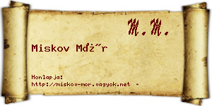 Miskov Mór névjegykártya